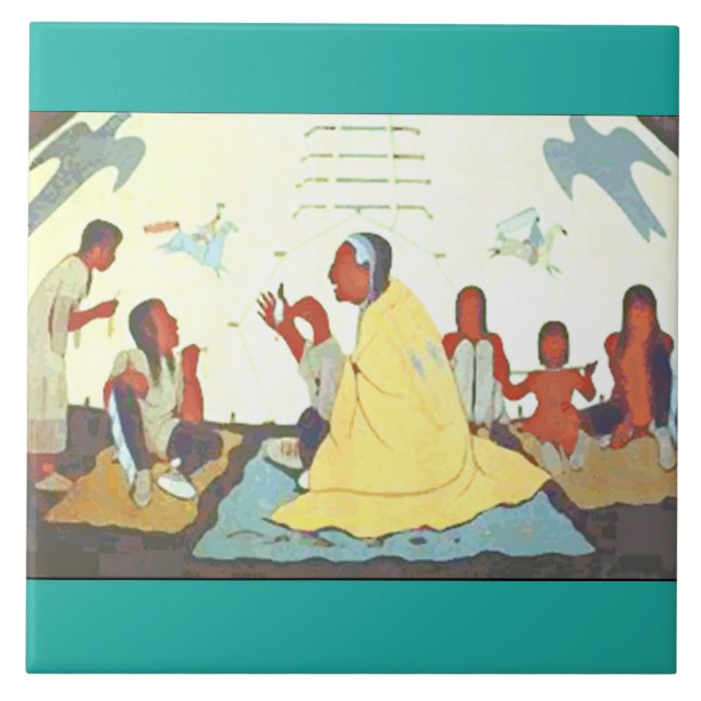 Carreau de céramique de conteur de Lakota (Devant)