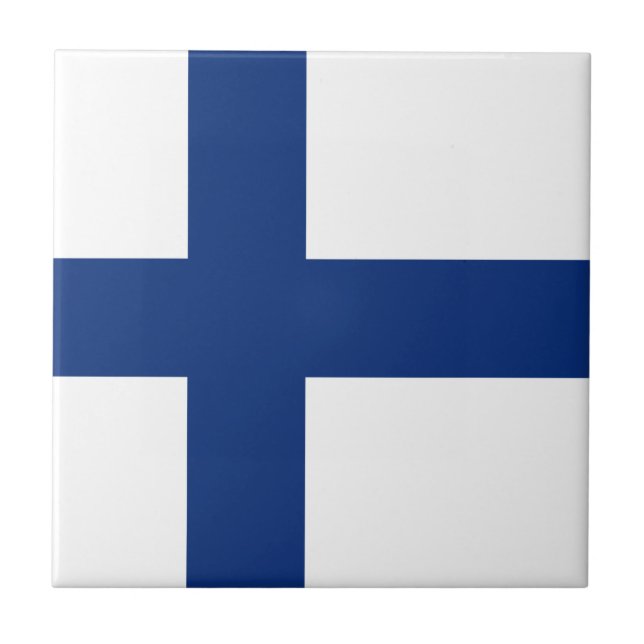 Carreau de céramique de drapeau de la Finlande (Devant)
