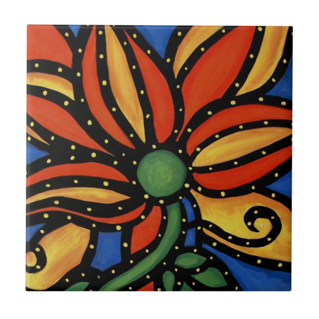 Carreau de céramique de fleur (Devant)