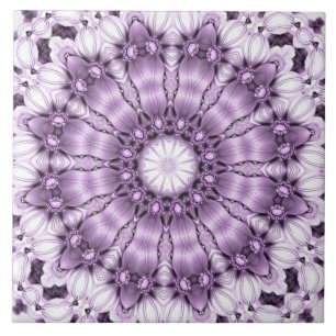 Carreau de céramique de fleurs violettes élégantes