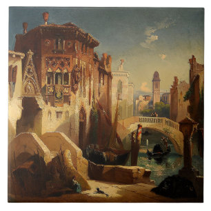 Carreau de céramique de gondole de bateau de cana