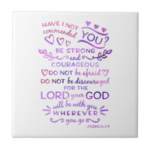 Carreau de céramique de Joshua de 1:9 d'écriture