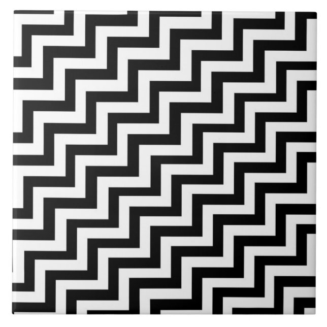 Carreau de céramique de motif noir et blanc (Devant)