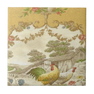 Carreau de céramique de pays de poule française