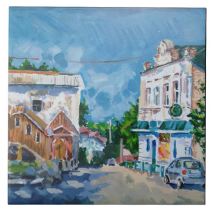 Carreau de céramique de paysage urbain européen im