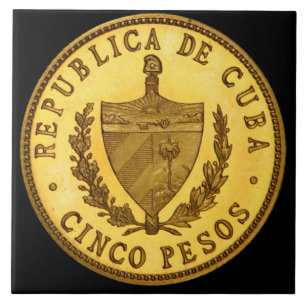 Carreau de céramique de pièce de monnaie cubaine