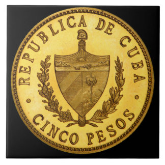 Carreau de céramique de pièce de monnaie cubaine