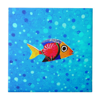 Carreau de céramique de poissons tropicaux