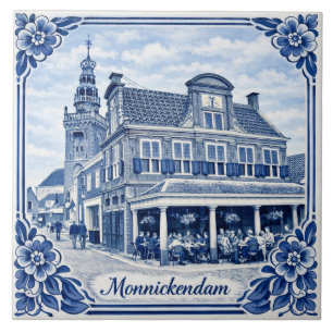 carreau de céramique de style bleu de Delft de Mon