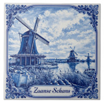 Carreau de céramique de style Delft Blue de Zaanse