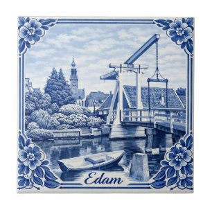 Carreau de céramique de style Delft Blue d'Edam