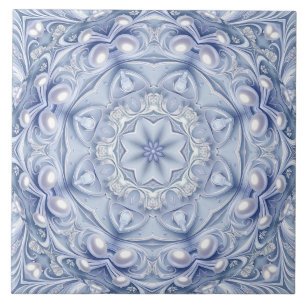 Carreau de céramique décoratif bleu