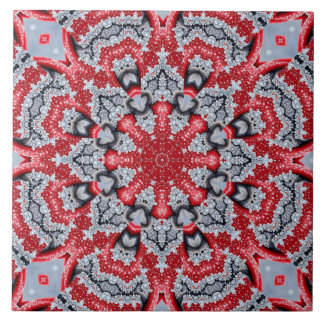 Carreau de céramique décoratif rouge