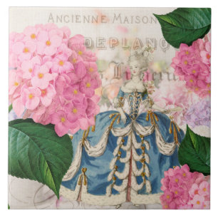 Carreau de céramique d'hortensia rose de Marie