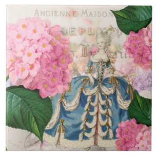 Carreau de céramique d'hortensia rose de Marie