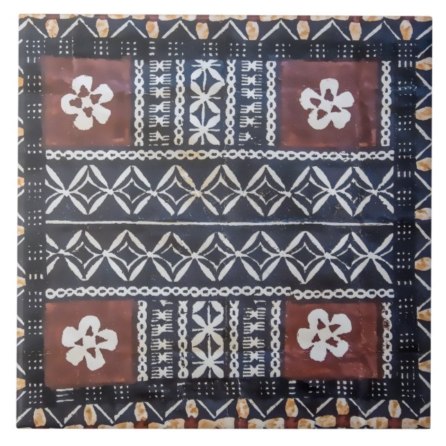 Carreau de céramique d'impression de tissu de Tapa (Devant)