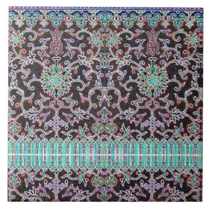 Carreau de céramique d'impression floral oriental