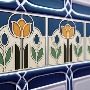 Carreau de céramique élégant Art Nouveau Tulipe