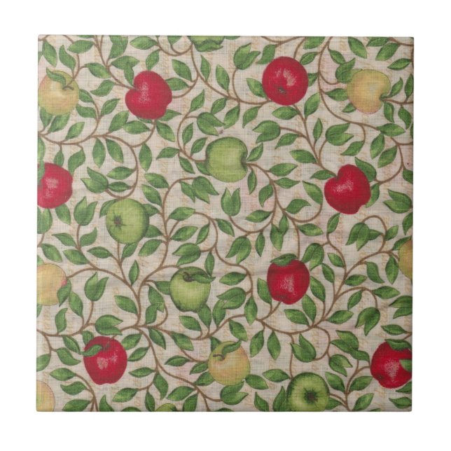 Carreau de céramique en abondance de pommes (Devant)