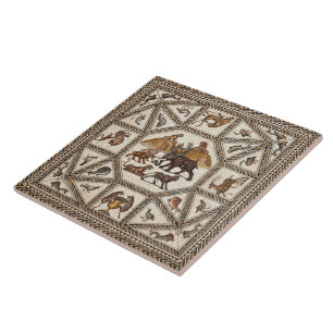 Carreau de céramique en mosaïque romaine