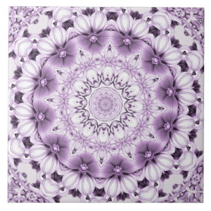 Carreau de céramique Fleurs Violettes Élégantes