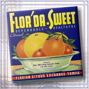 CARREAU DE CÉRAMIQUE - "Flor'da-Sweet" - Étiquette