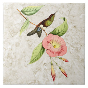 Carreau de céramique gonflé cuivreux de colibri de
