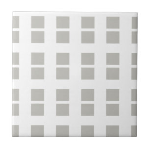 Carreau de céramique gris et blanc à rayures carré