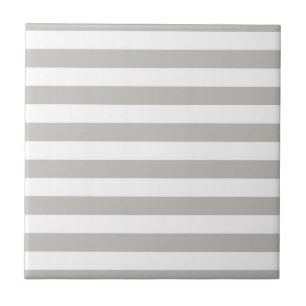 Carreau de céramique gris et blanc à rayures carré