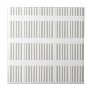 Carreau de céramique gris et blanc rayé