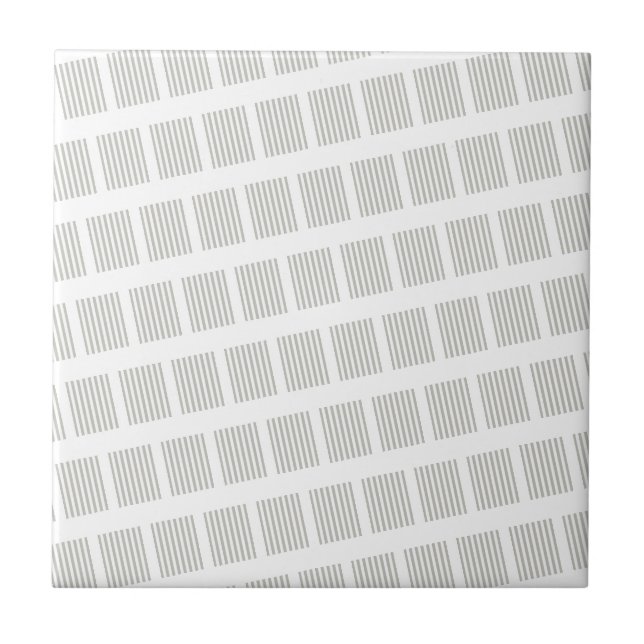 Carreau de céramique gris et blanc rayé (Devant)