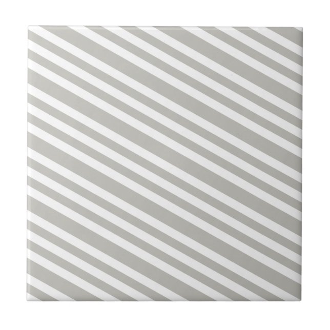Carreau de céramique gris et blanc rayé (Devant)