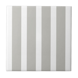 Carreau de céramique gris et blanc rayé carré