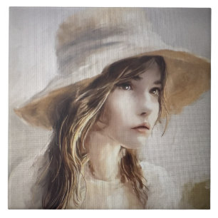 Carreau de céramique Jeune Femme