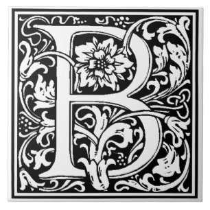 Carreau de céramique - Lettre monogramme B