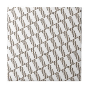 Carreau de céramique marron et blanc à rayures car