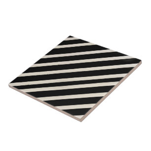 Carreau de céramique rayé noir et beige
