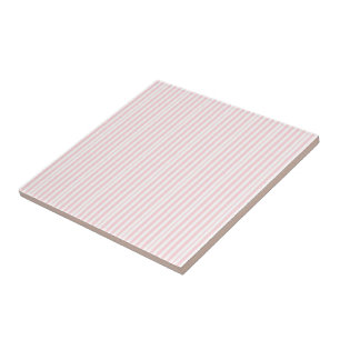 Carreau de céramique rayure rose et blanche
