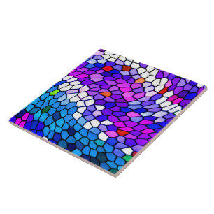 Carreau de céramique rose bleu pourpre de motif d