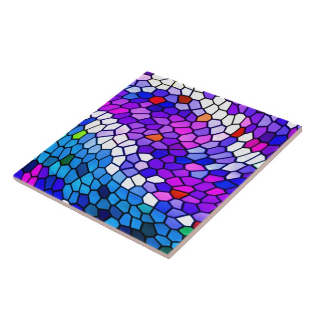 Carreau de céramique rose bleu pourpre de motif de (Côté)