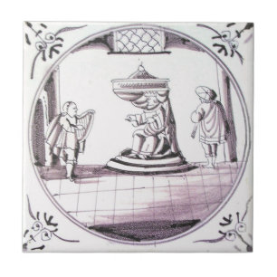 Carreau de céramique rouge de manganèse biblique