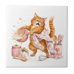 Carreau de cuisine chat drôle