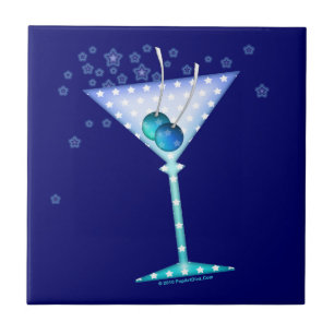 Carreau de dessous de verre BLUE MARTINI