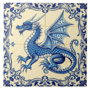carreau de dragon de ciel de saphir