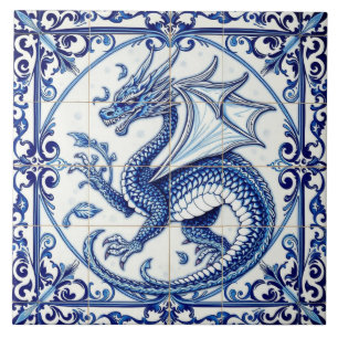 carreau de dragon de lune de saphir