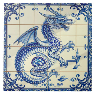carreau de dragon serpent saphir