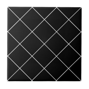 Carreau de grille de diamant fin noir