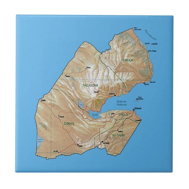 Carreau de la carte de Djibouti (Devant)
