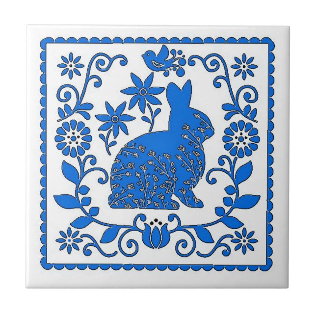 Carreau de lapin bleu, ajouter le texte Carreau (Devant)