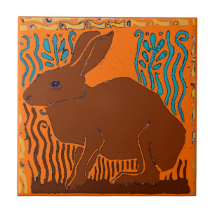 Carreau de lapin Brown, ajouter un carreau de text